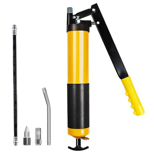 GNEY Heavy Duty 10000 PSI Grease Gun Kit – Professional Pistol Grip Handheld Grease Pump with Flex Hose, Rigid Pipe & Nozzles – 500cc Capacity, Anti-Slip Handle – for Automotive, Tractor, Excavator & More - Image 1