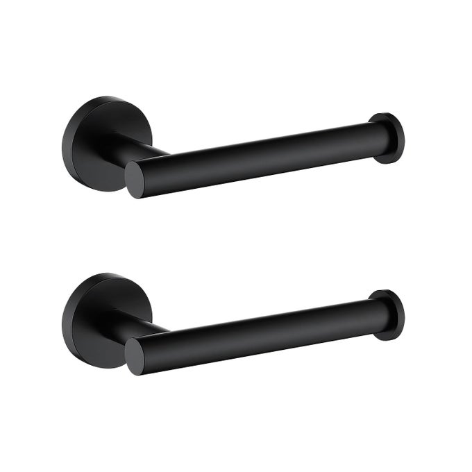 TOILET PAPER HOLDER SUS304 STAINLESS STEEL ROUND SIZE MATTE BLACK 2 PACK