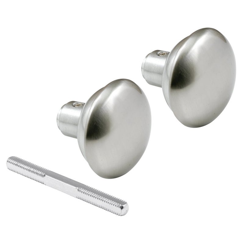 PrimeLine E 2498 Solid Brass Vintage Door Knob Spindle Set 214 In Outside Diameter Satin Nickel Single Pack