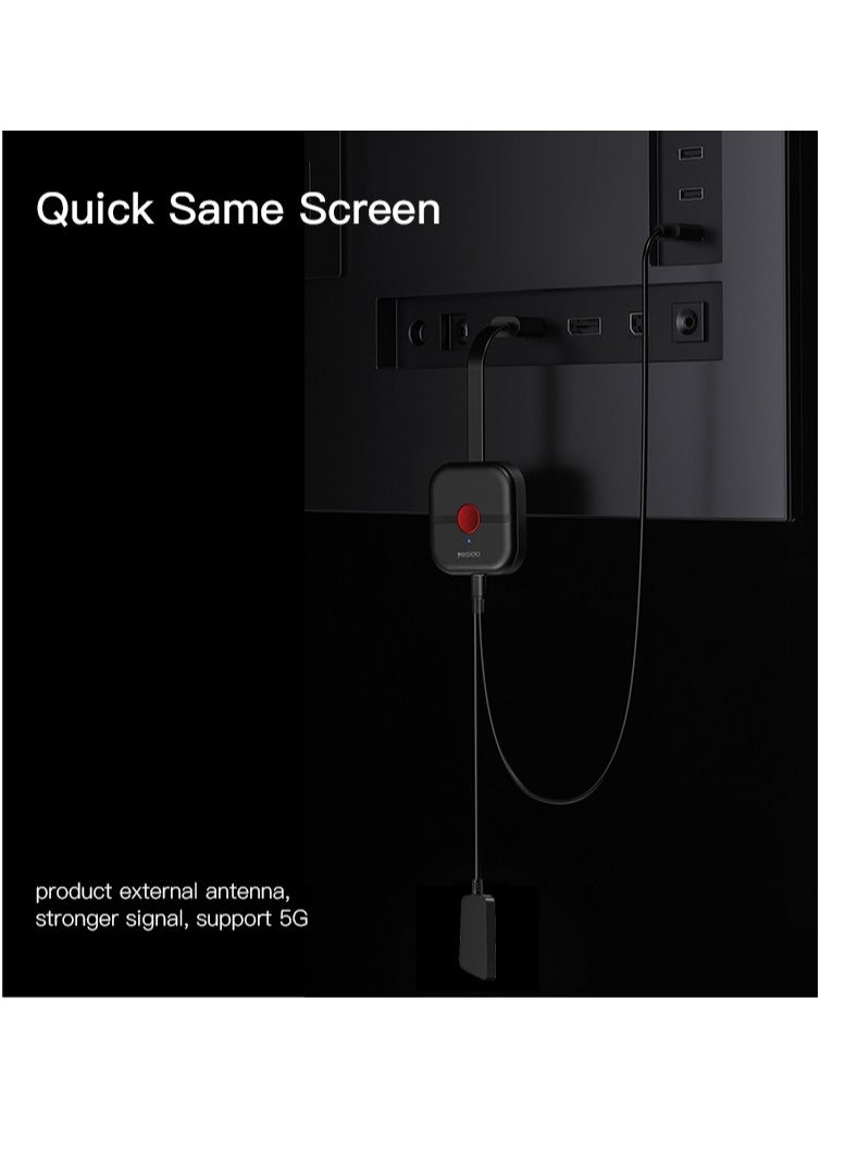 يسيدو - محول عرض HDMI لاسلكي – توصيل وتشغيل 4K HD، دقة 1080P/60Hz، بث عبر شبكتي 2.4/  من اللابتوب أو الهاتف الذكي إلى التلفاز، الشاشة أو البروجيكتور، يدعم أنظمة iOS، Android، Windows، Mac OS  احصل على تجربة عرض لاسلكية لا مثيل لها مع محول العرض HDMI اللاسلكي الذي يوفر لك بثًا فائق الجودة بدقة 4K و1080P/60Hz - Image 1