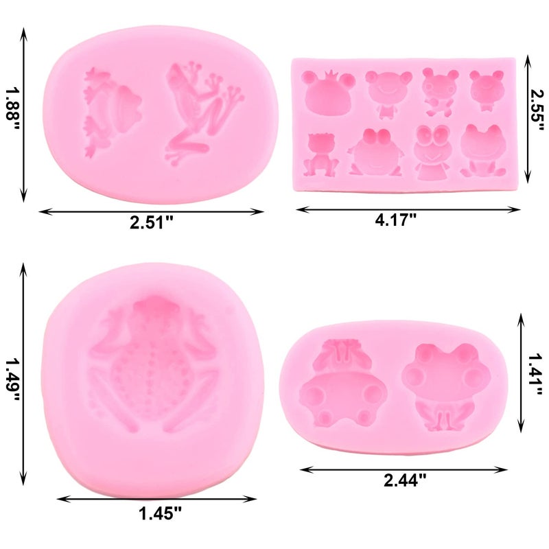ZiXiang Frog Silicone Fondant Mold For Cake Decorating Cupcake Topper Candy Polymer Clay Chocolate Gum Paste Set of 4 - Image 4