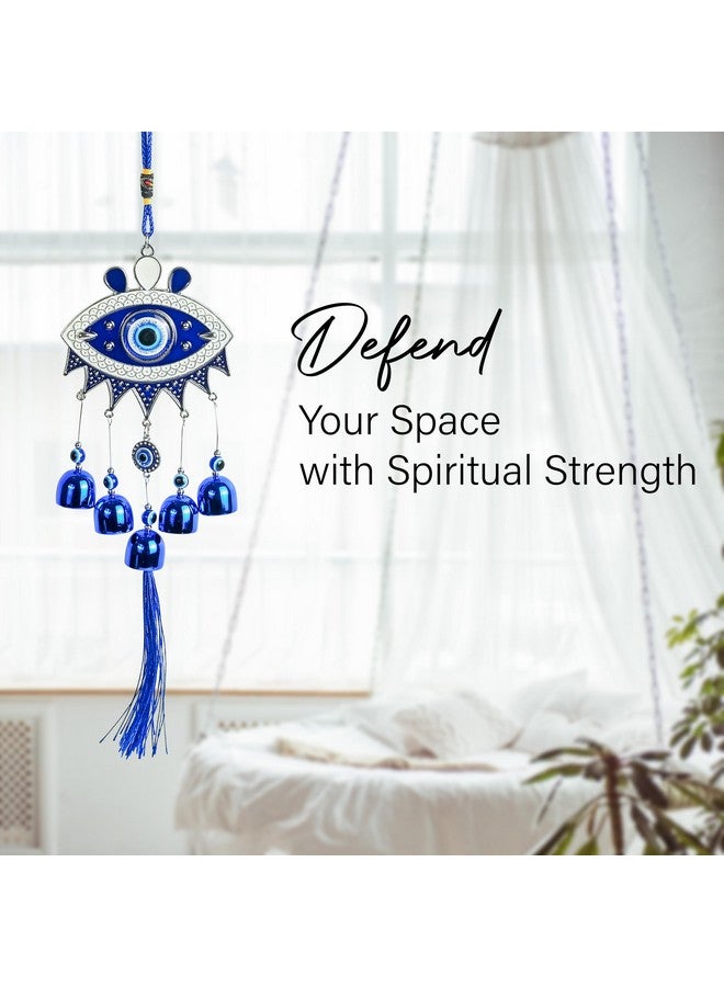 ZAICUS Metal Evil Eye Hanging with 5 Bells - Nazar Battu Charm for Home Entrance - Decorative Piece for Good Luck, Protection, and Positive Energy - Image 3