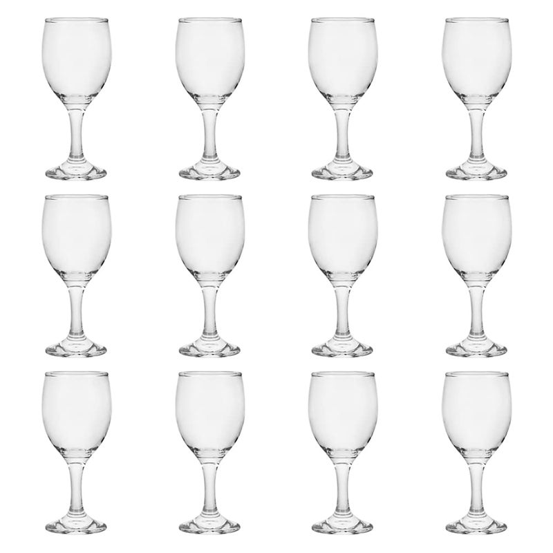 BTGLLAS HEIGHT 56 Inches 120ML 4 Ounce Set of 12 Classic Red Small Wine Glasses Durable Clear White Leadfree Glass Cup For Party Glass 12Pcs4OZ