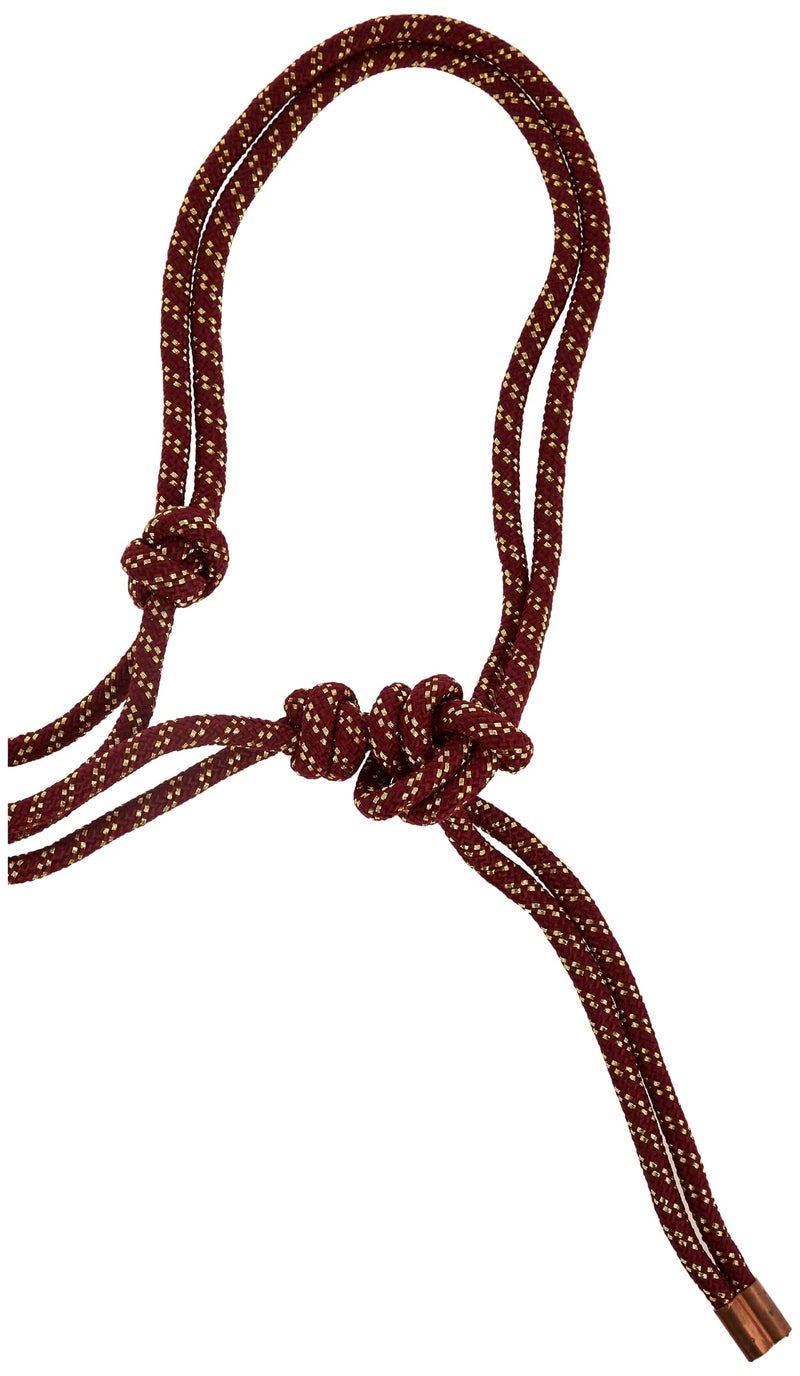 Weaver Leather Diamond Braid Rope Halter and Lead Sangria/Gold, Average Horse - Image 4