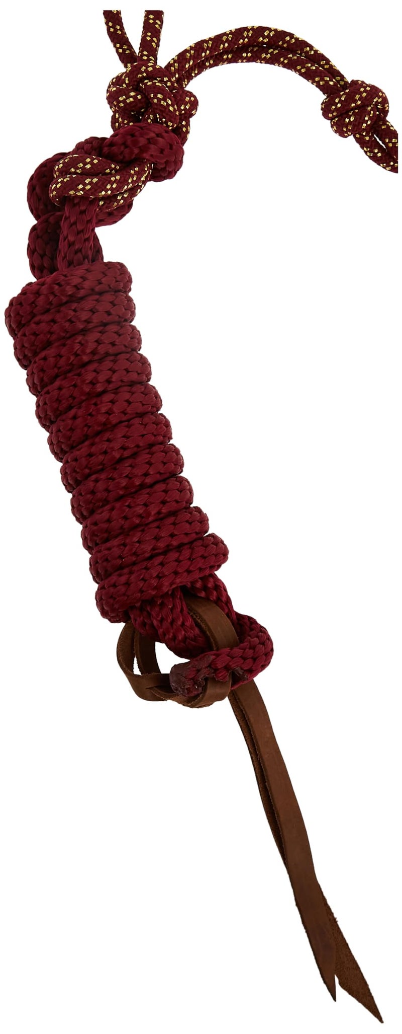 Weaver Leather Diamond Braid Rope Halter and Lead Sangria/Gold, Average Horse - Image 2