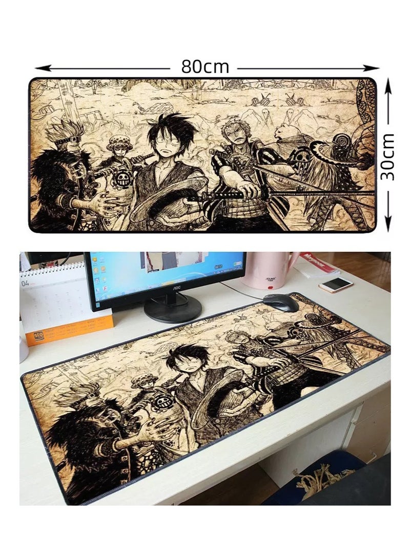FONE Large Non-Slip Mouse Pad (800x300x3 mm), One Piece Anime Design, Thick Rubber Base with Stitched Edges, Compatible with Mouse and Keyboard, Ideal for Gaming, Home, and Office. - Image 2