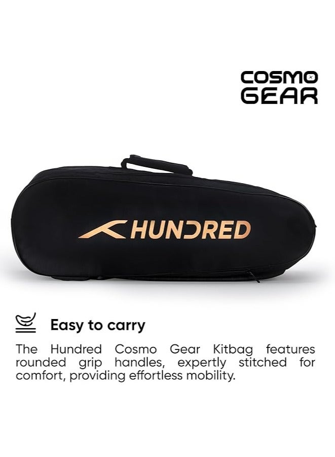 هندرد حقيبة أدوات تنس الريشة Cosmogear | كبيرة، بوليستر | سحاب مزدوج | حقيبة بجيب أمامي بسحاب | أحزمة ظهر مبطنة | مقبض سهل الحمل | رياضات المضارب - Image 3