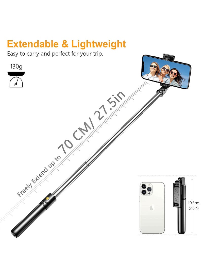 Cell Phone Selfie Stick 3 in 1 Bluetooth Selfie Stick Tripod Extendable and Portable Selfie Stick with Detachable Wireless Remote  Stable Tripod Stand Compatible with iPhone/Galaxy/Huawei etc - Image 4