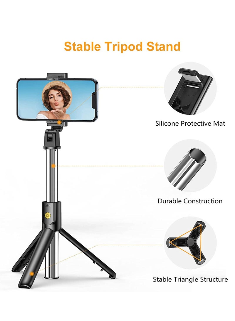 Cell Phone Selfie Stick 3 in 1 Bluetooth Selfie Stick Tripod Extendable and Portable Selfie Stick with Detachable Wireless Remote  Stable Tripod Stand Compatible with iPhone/Galaxy/Huawei etc - Image 3
