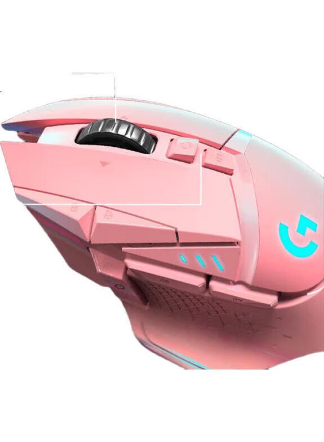 G (جي) ماوس الألعاب اللاسلكي G502 - ماوس الألعاب اللاسلكي والسلكي - ماوس مزدوج الوضع - تصميم مريح - وزن قابل للتعديل - إضاءة RGB - لون خوخي وردي - Image 3