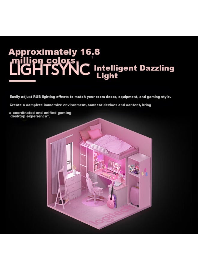 G G502 Wireless Gaming Mouse Esports Gaming Mouse Wireless Wired Dual Mode Mouse Ergonomic Adjustable Weight Rgb Light Logic Peach Pink - Image 4