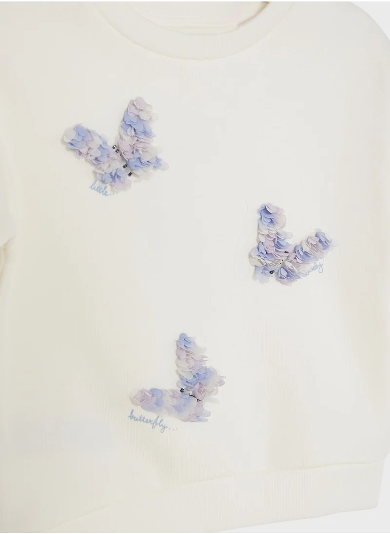 مانجو Infant Butterfly Print Sweatshirt