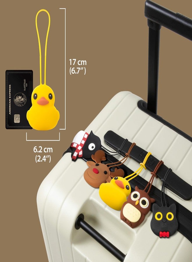 بون بطاقة تعريف أمتعة على شكل شخصية عظمية للنساء والرجال والأطفال، مصنوعة من السيليكون، بطاقات تعريف فريدة على شكل شخصية لطيفة للسفر، والنادي الرياضي، والمدرسة، وحقائب الظهر، وحقائب السفر، والأمتعة - بومة ويس - Image 2