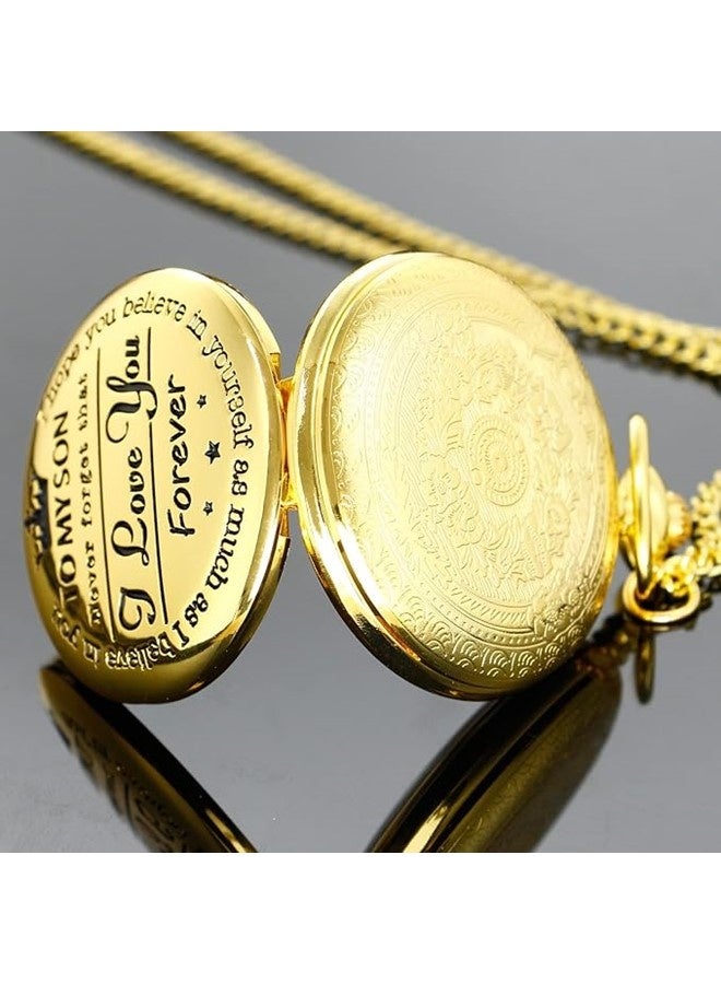 ياش ساعة جيب ياش فينتاج من سون كوارتز اللون مع سلسلة وتغليف كلاسيكي - هدية مثالية - Image 3