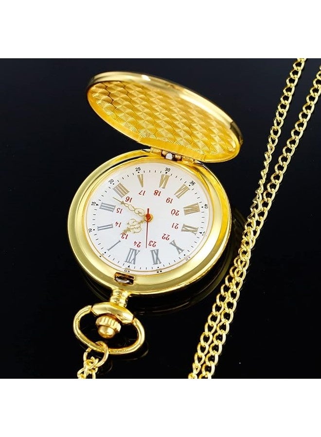 ياش ساعة جيب ياش فينتاج من سون كوارتز اللون مع سلسلة وتغليف كلاسيكي - هدية مثالية - Image 2