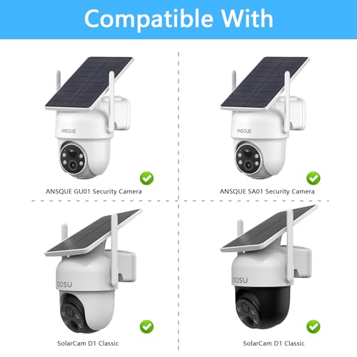 VOMENC Gutter Mount for AOSU Solar Security Cameras Outdoor Wireless(SolarCam D1 Classic) and ANSQUE Security Cameras Wireless Outdoor (GU01/SA01)（1pack,White） - Image 4