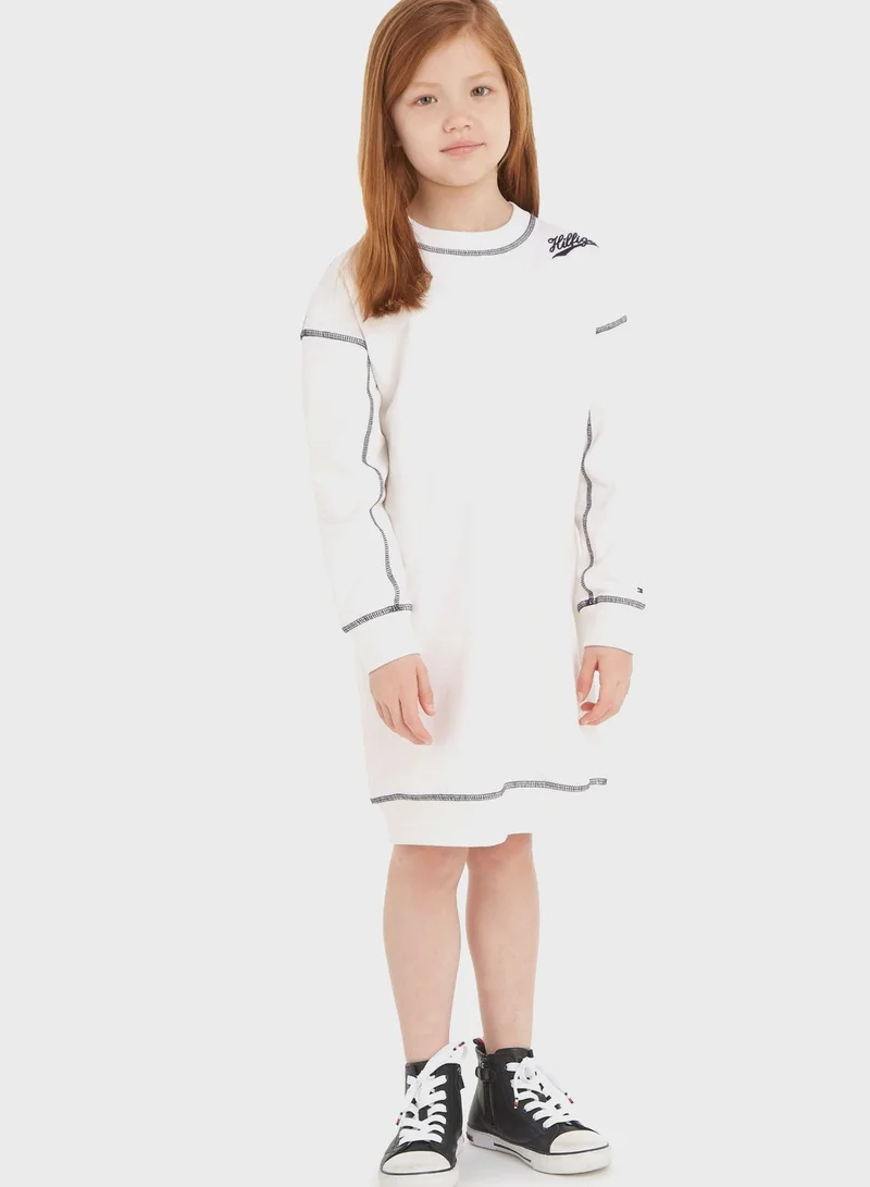 TOMMY HILFIGER White Long Sleeve Dress