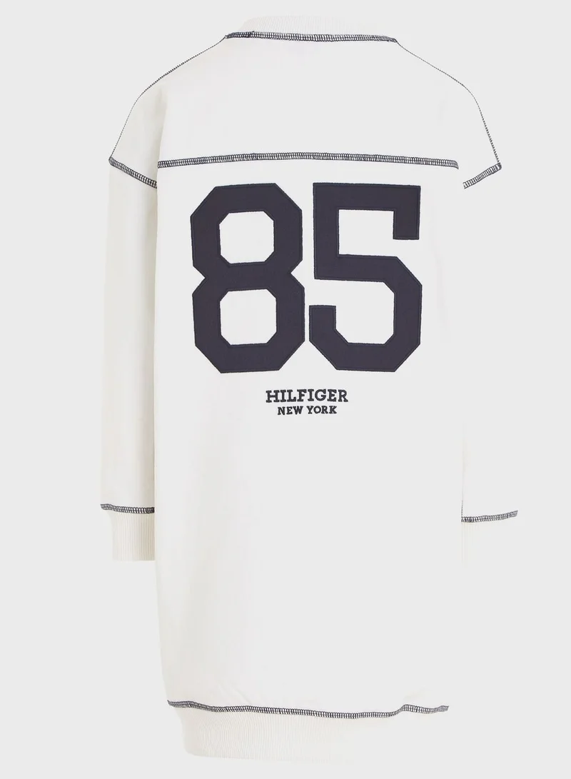 TOMMY HILFIGER White Long Sleeve Dress