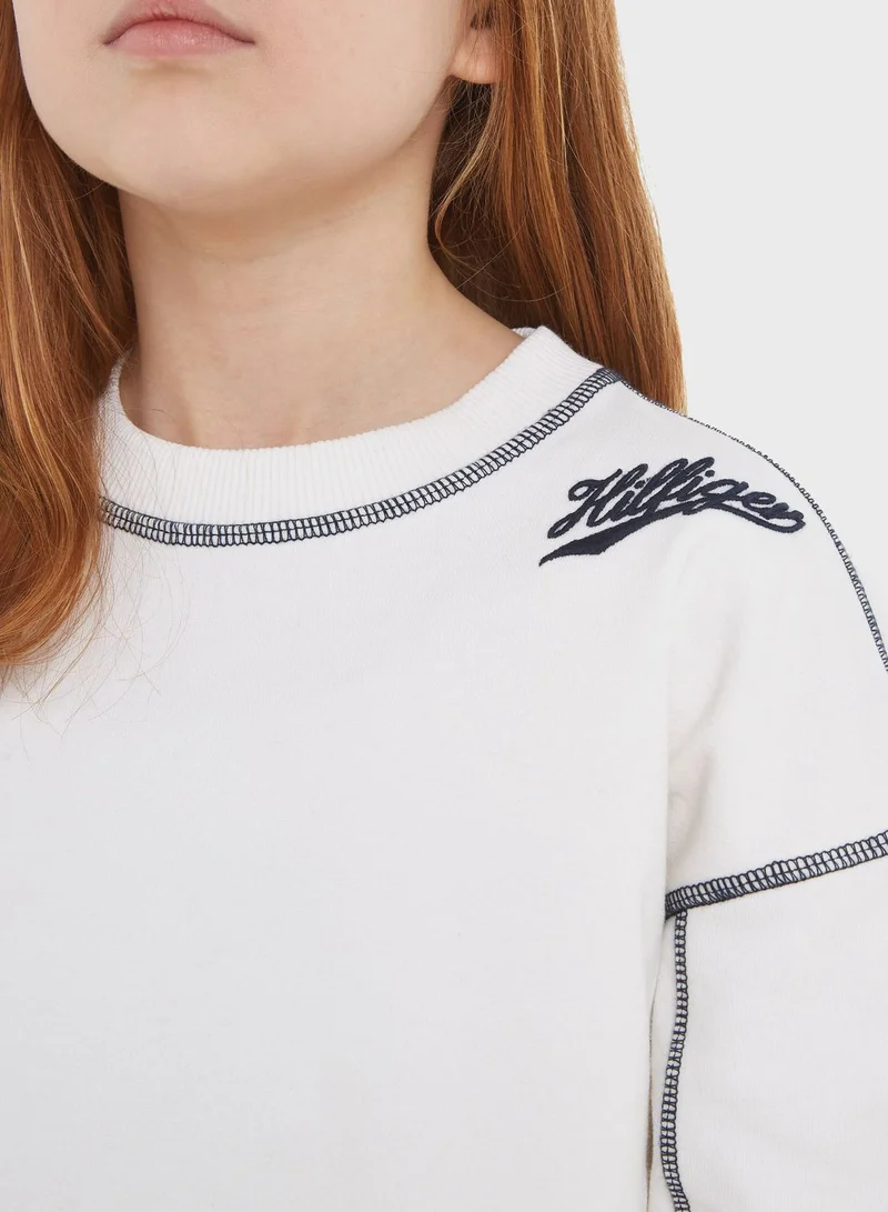 TOMMY HILFIGER White Long Sleeve Dress