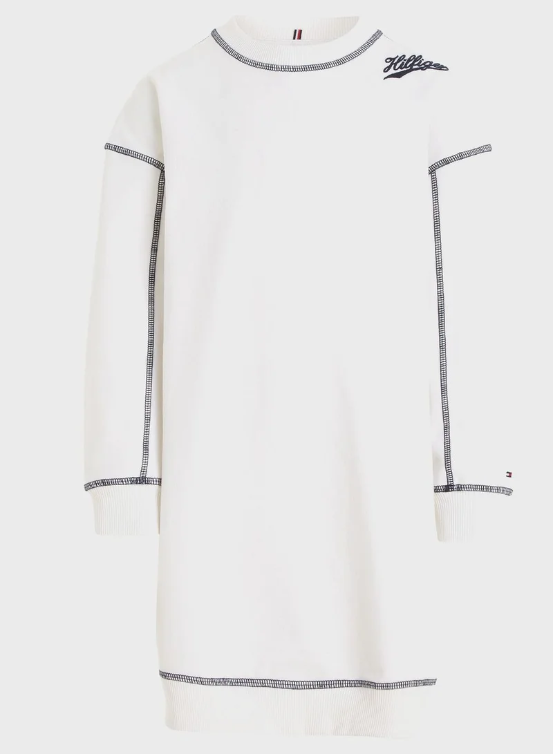 TOMMY HILFIGER White Long Sleeve Dress