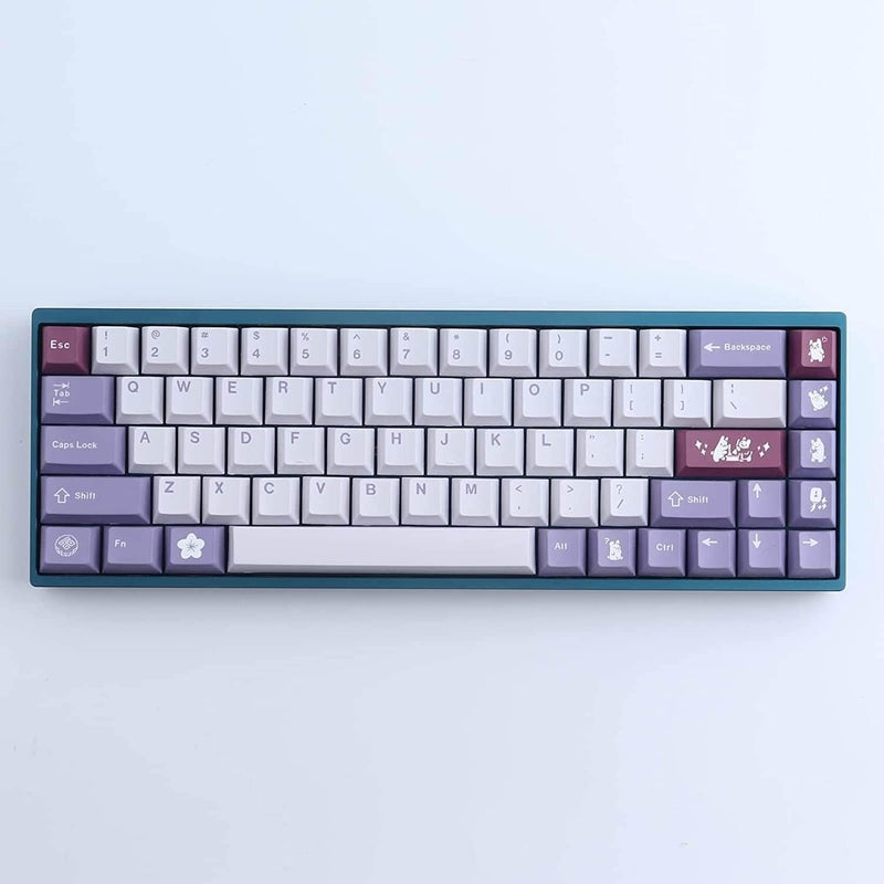 JOMKIZ أغطية مفاتيح PBT، أغطية مفاتيح بتصميم Cherry Profile، 134 مفتاحًا، طباعة تسامي صبغية بتصميم أرنب، مع شريط مسافة 7U، مجموعة أغطية مفاتيح يابانية لمفاتيح Cherry MX، لوحات مفاتيح ميكانيكية بتخطيط أمريكي - Image 3