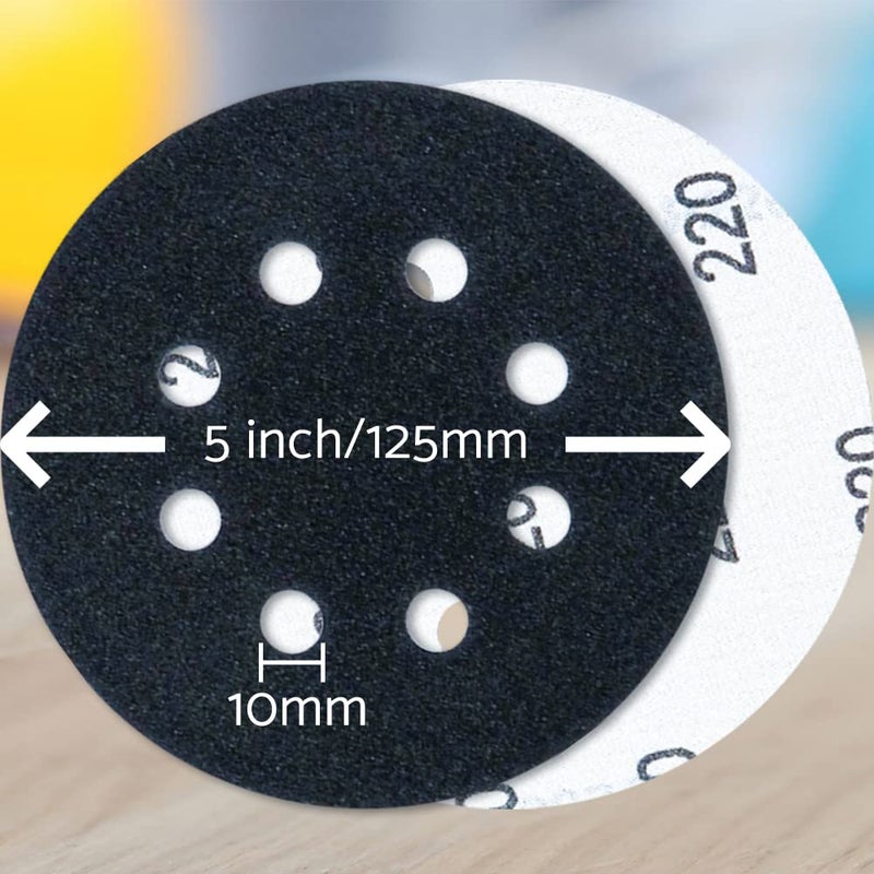 S&F STEAD & FAST 5 inch Wet Dry Sanding Discs Hook&Loop 100 pcs, 80 180 220 400 600 800 1000 1500 2000 3000 Grit Silicon Carbide Orbital Sander Sandpaper Assortment/Interface pad, Auto Wood Metal S&F STEAD & FAST - Image 2