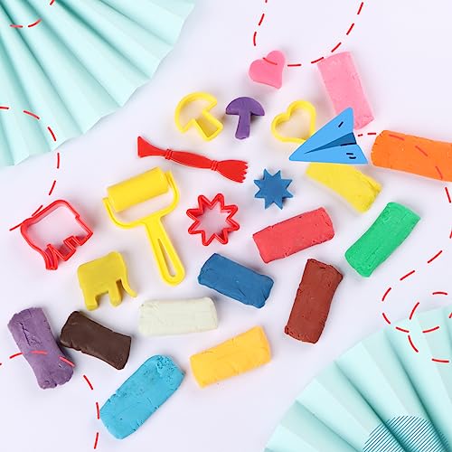 Luxor Doodles My Creative Modeling Dough Bucket| 12 Assorted Colours Dough, 1 Roller, 1 Plastic Knife & 4 Impression Moulds | Perfect for Creative Work - Image 5