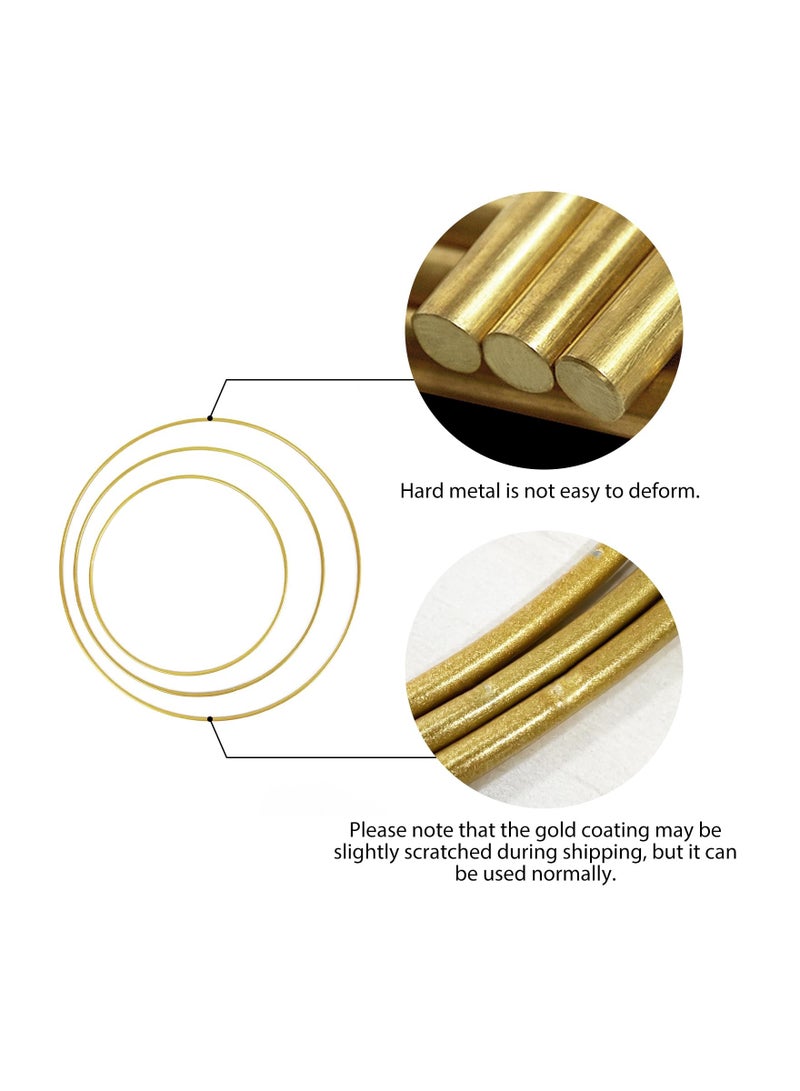 Zikra 10-Pack Gold Metal Floral Hoops for Macrame Crafts, Dream Catchers, Wreaths, Wedding Decor, and DIY Wall Hangings - 8 Inch Centerpiece Rings. - Image 2