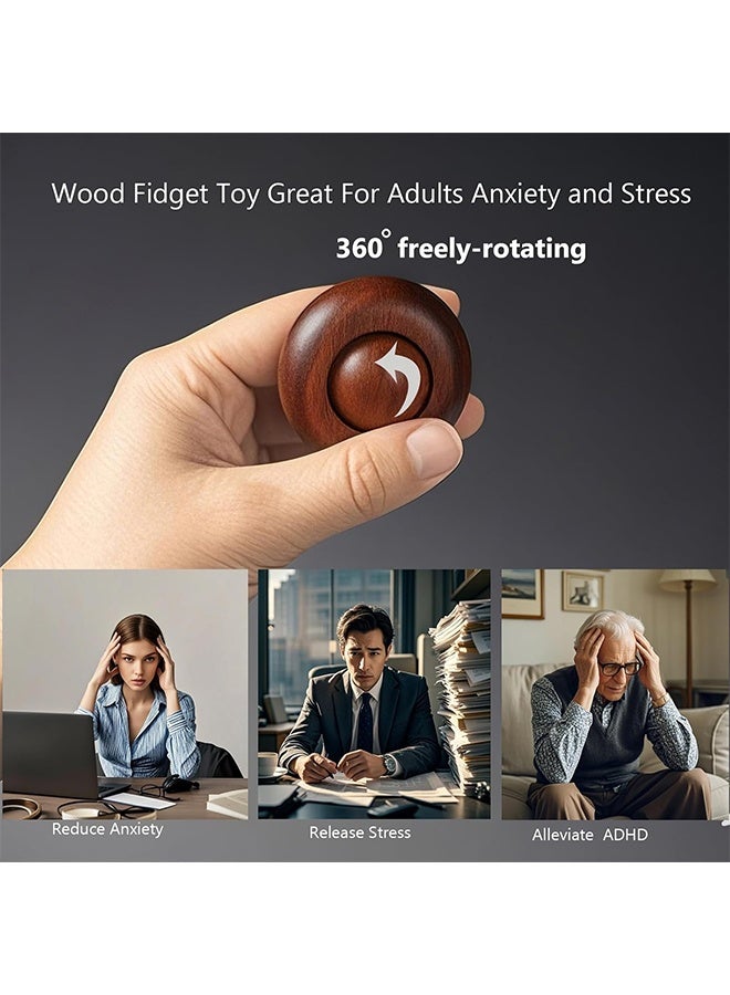لعبة فIDGET صامتة واحدة للكبار، أداة تخفيف التوتر، أسطوانة فIDGET خشبية هادئة للرجال والنساء، ألعاب حسية بلا ضوضاء للمكتب لمكافحة القلق - Image 4