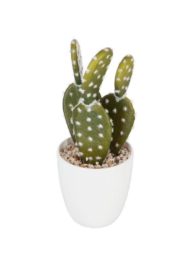 atmosphera Plastic Resin Succulent and Cactus Artificial Plant Green and White 20 x 7.5 x 7.5 cm 155600 