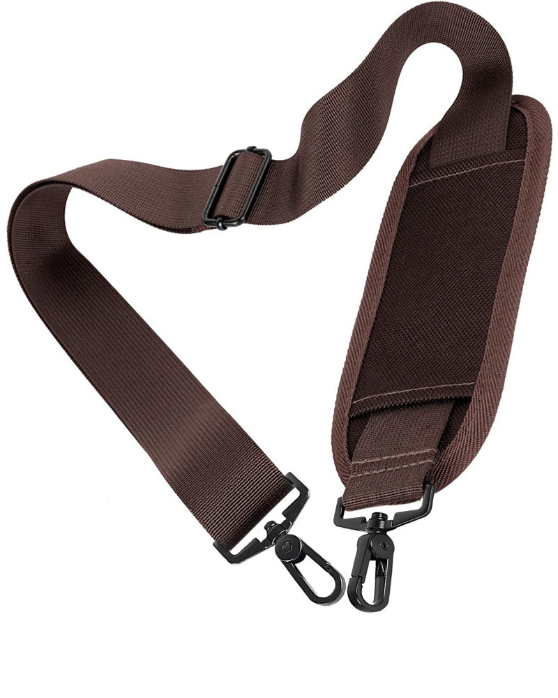 Taygeer Taygeer Replacement Bag Strap, Universal Adjustable Shoulder Strap Belt with Hook Breathable Non-Slip Pad, Fit Luggage Canvas Tool Satchel Makeup Handbag Duffle Bag Briefcase, Brown  - Image 1