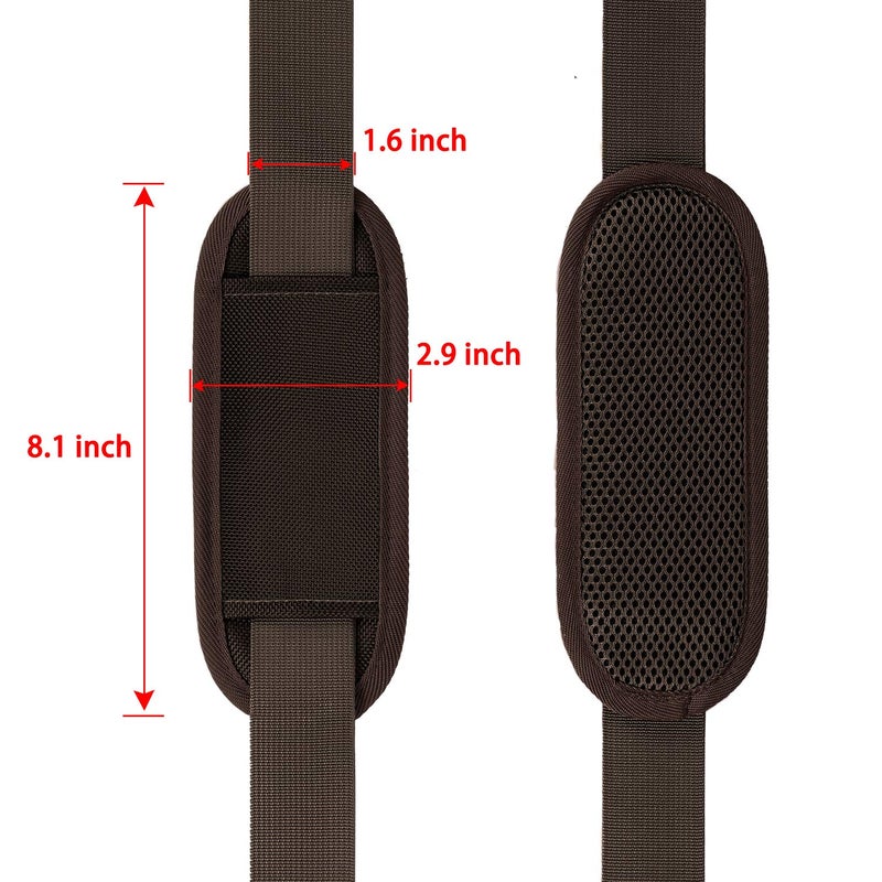 Taygeer Taygeer Replacement Bag Strap, Universal Adjustable Shoulder Strap Belt with Hook Breathable Non-Slip Pad, Fit Luggage Canvas Tool Satchel Makeup Handbag Duffle Bag Briefcase, Brown  - Image 3