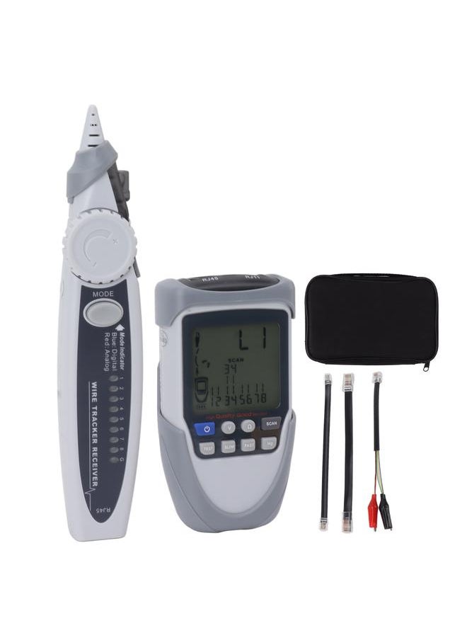 Thoraya Cable Tracer with Receiver Wire Tester Line Finder with LCD Display POE Battery Voltage Measurement for Telephone Internet  - Image 1