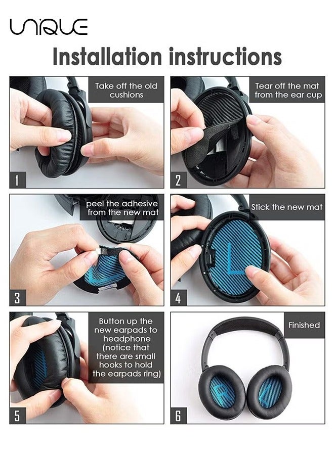 Unique Replacement Ear Cushion Kit for BOSE QC35 QC2 QC2 QC15 AE2 AE2i AE2w SoundLink II SoundTrue, Sponge Case Ear Cushion Replacement  - Image 5