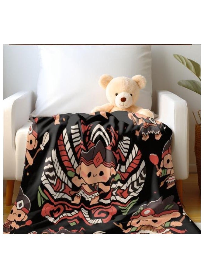 عام بطانية رقيقة من الفانيلا (دافئة ومريحة، ومناسبة للنوم واستخدام الألعاب وإزالة الغبار ومقاومة للرمل) 150 سم * 200 سم - 196 - Image 1