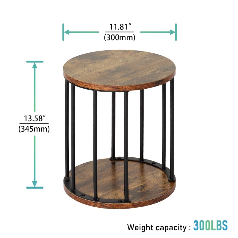 HDANI Small Round Wooden Step Stool for Kids Adults, 300lbs Load Capacity Garden Stool, Non-Slip Small Stool for Plant Stand, Kitchen, Bathroom and Bedroom,Brown - Image 2