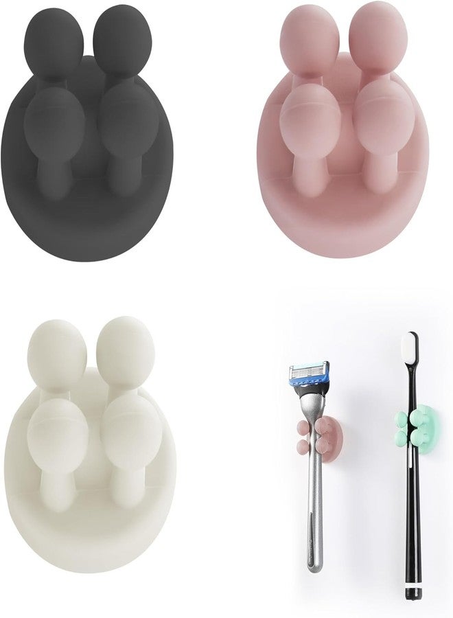 PIERCELL ENTERPRISE Piercell Silicone Toothbrush Holders, Toothbrush Holders for Bathroom, Toothbrush Razor and Small Items for Kitchen Bathroom Living Room Office (pack of 4) - Image 1