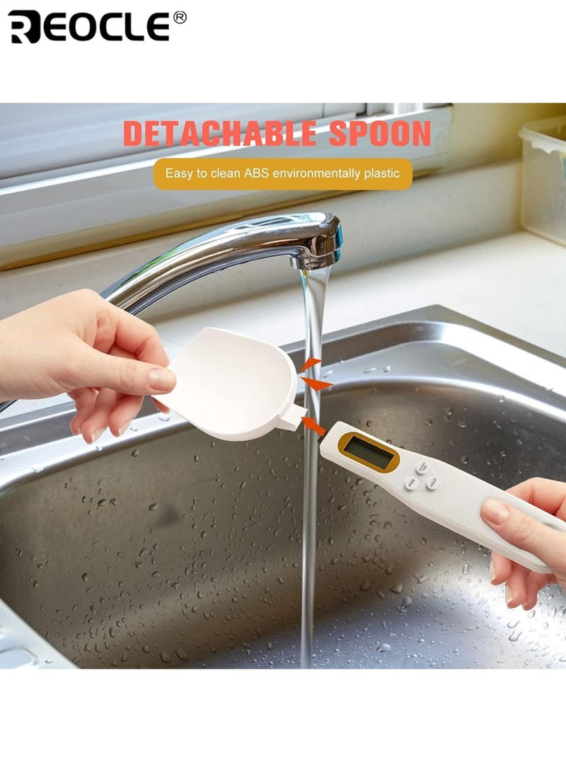 REOCLE Digital Kitchen Scale Electronic Measuring Spoon with High Precision LCD Display and 0.1g Accurate Measurement Electronic Food Scale with 500g Maximum Capacity and Tare Function for Cooking Baking Portion Control - Image 4