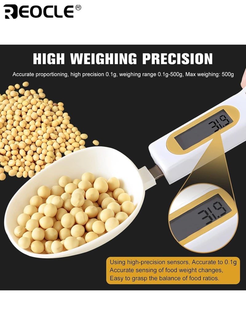 REOCLE Digital Kitchen Scale Electronic Measuring Spoon with High Precision LCD Display and 0.1g Accurate Measurement Electronic Food Scale with 500g Maximum Capacity and Tare Function for Cooking Baking Portion Control - Image 3