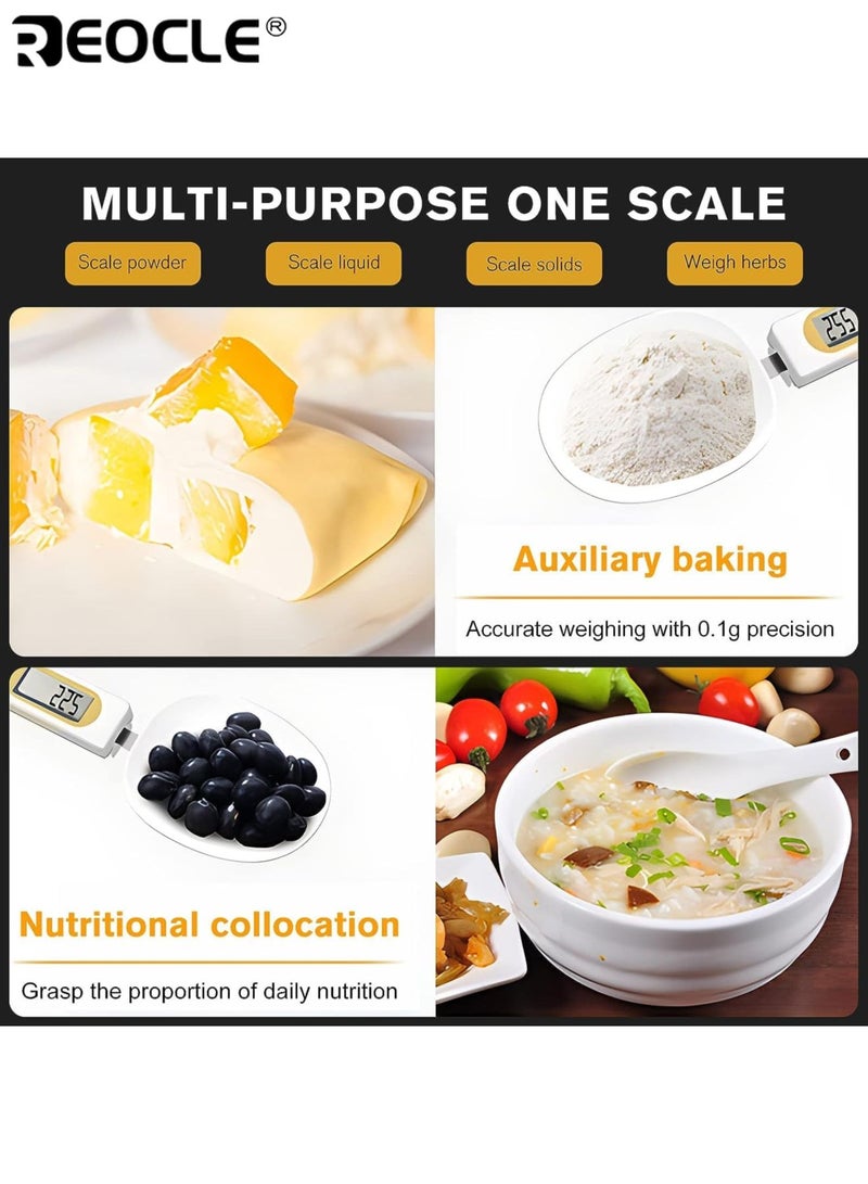 REOCLE Digital Kitchen Scale Electronic Measuring Spoon with High Precision LCD Display and 0.1g Accurate Measurement Electronic Food Scale with 500g Maximum Capacity and Tare Function for Cooking Baking Portion Control - Image 2