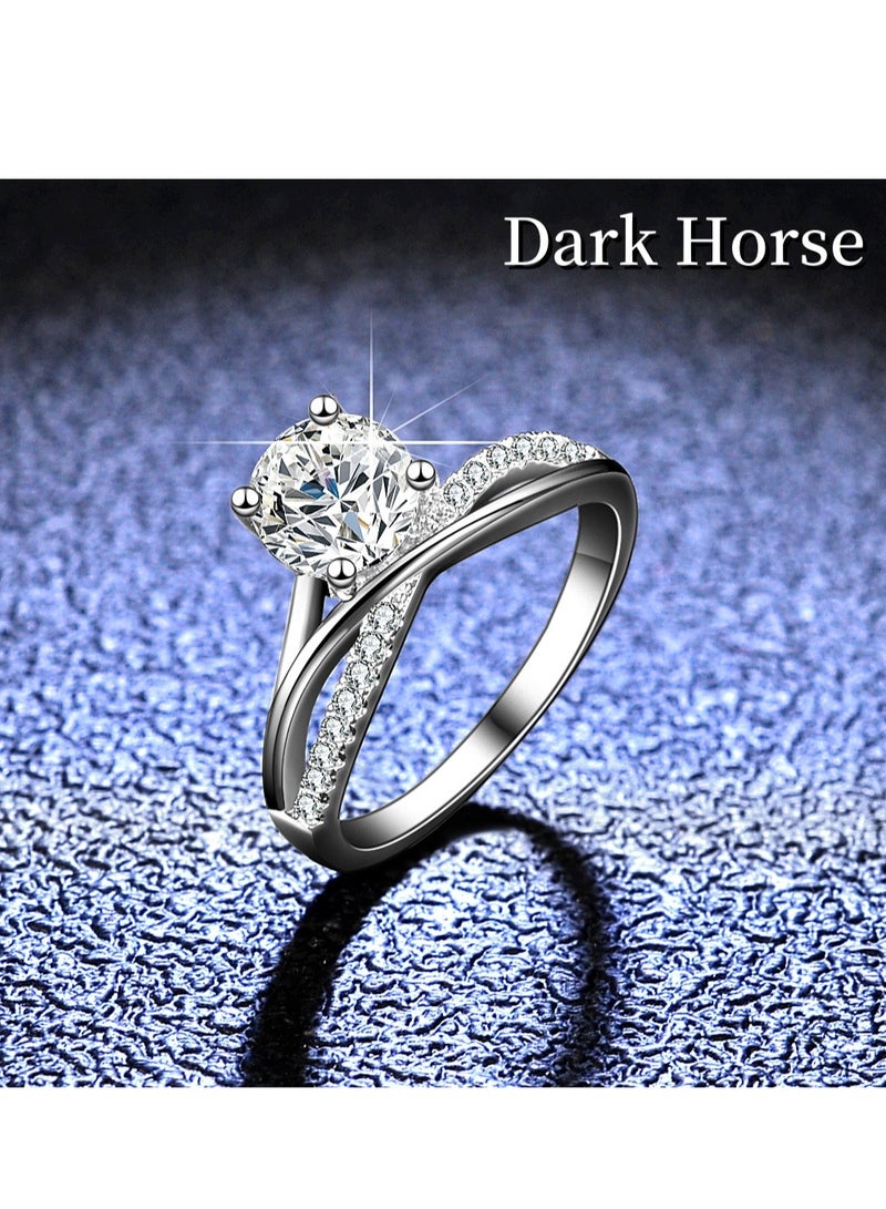 Dark Horse 1 Carat Moissanite 925 Sterling Silver Ring - Image 2