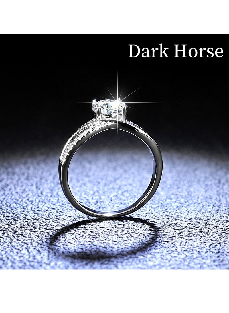 Dark Horse 1 Carat Moissanite 925 Sterling Silver Ring - Image 3