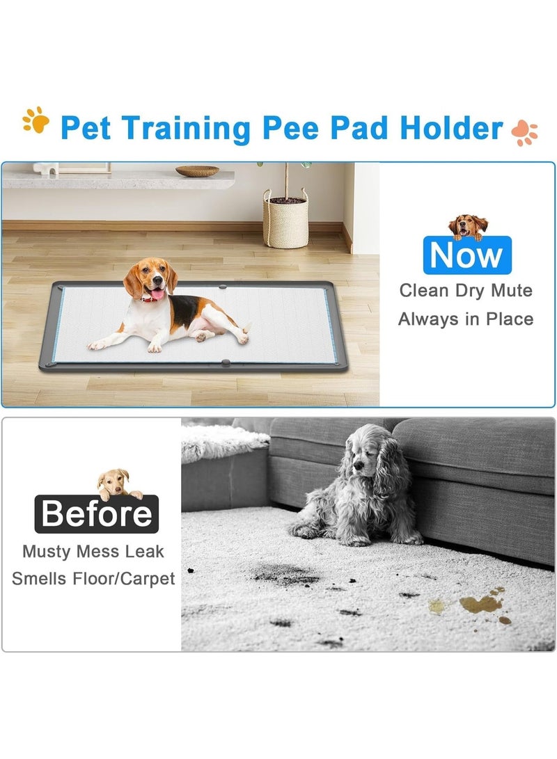 YOUWE7 Puppy Pee Pads Holder for Dog Training Pads, Soft Potty Pads Tray with High Edge Leakproof for Floor Protect, 24" x 35" Non-Skid Dog Cat Litter Mat Fit Disposable and Washable Pee Pads(without tissues) - Image 5