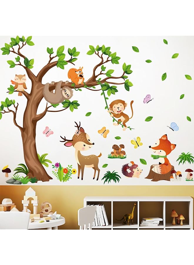 S-TOP Tree Wall Decals, Removable Vinyl Wall Stickers for Living Room Bedroom, Nature Forest Theme Home Wall Art Decor, Easy to Apply and Repositionable Wall Decoration - Image 1