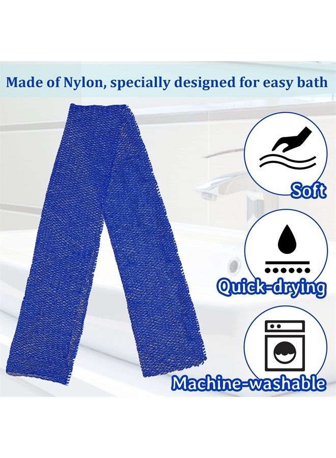 BOAO 4 Pieces African Net Sponge African Exfoliating Net African Long Net Bath Sponge Exfoliating Shower Body Scrubber Skin Smoother for Daily Use (Assorted Color,25.6 x 7.9 inch) - Image 2