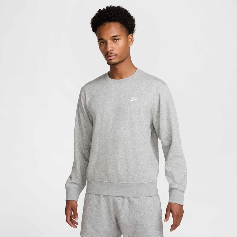 Nike Grey Men's Club Fleece Sweatshirt for Men | Best Price UAE
