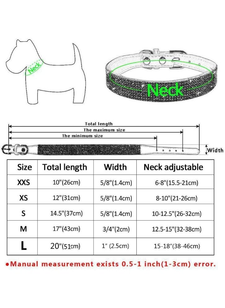 أ collars صغيرة للكلاب الإناث، collars لطيفة مع أحجار الراين اللامعة والعقدة الاصطناعية اللامعة، collars للكلاب الصغيرة والمتوسطة والكبيرة XXS XS للكلاب والقطط (S، الوردي-1) - Image 3