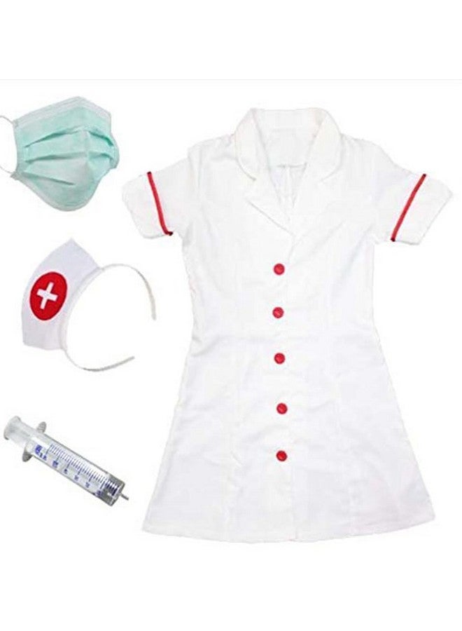 Cotton_Blend Fancy Dress Kids Hospital Play Costume (Lab Coat, Stethoscope, Syringes & Mask), White  - Image 2