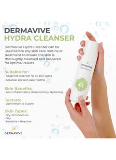 Dermavive Hydra Cleanser - Non-Irritating Facial And Skin Cleanser, | Ph Balanced , Softens And Hydrates Sensitive Skin, 250Ml  - Image 4