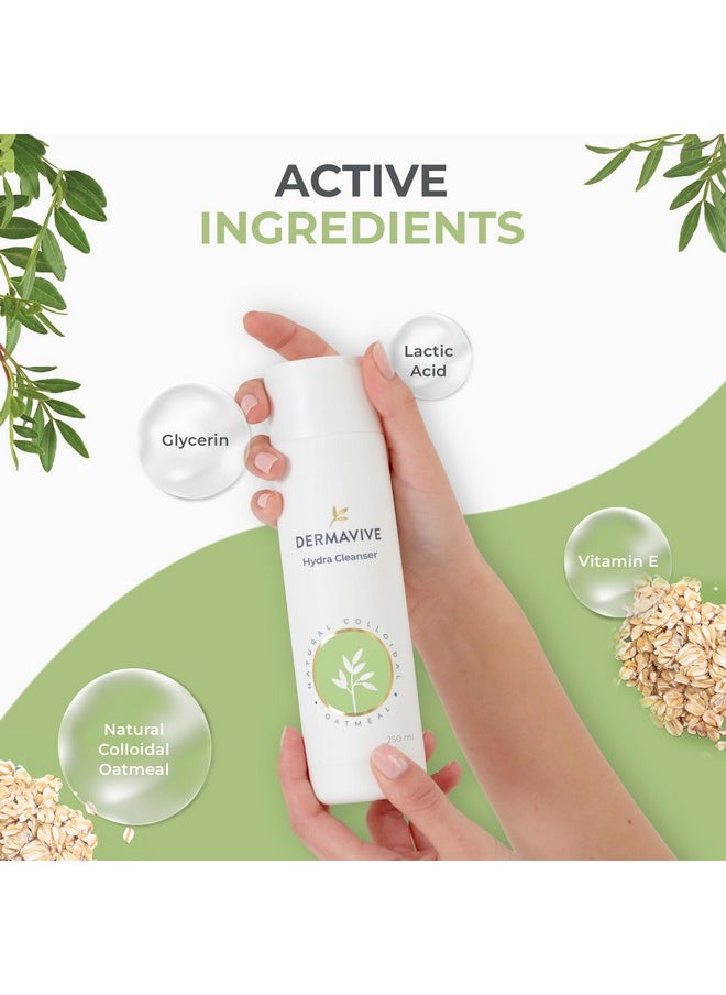 Dermavive Hydra Cleanser - Non-Irritating Facial And Skin Cleanser, | Ph Balanced , Softens And Hydrates Sensitive Skin, 250Ml  - Image 5